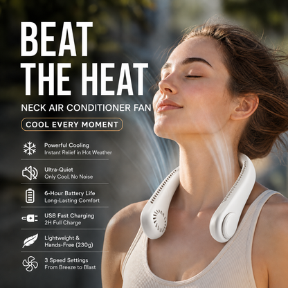 🥳 HOT SALE 🥳 50K+ SOLD! 🍃 Neck Air Conditioner Fan – Quiet, Hands-Free Cooling 😎🌬️