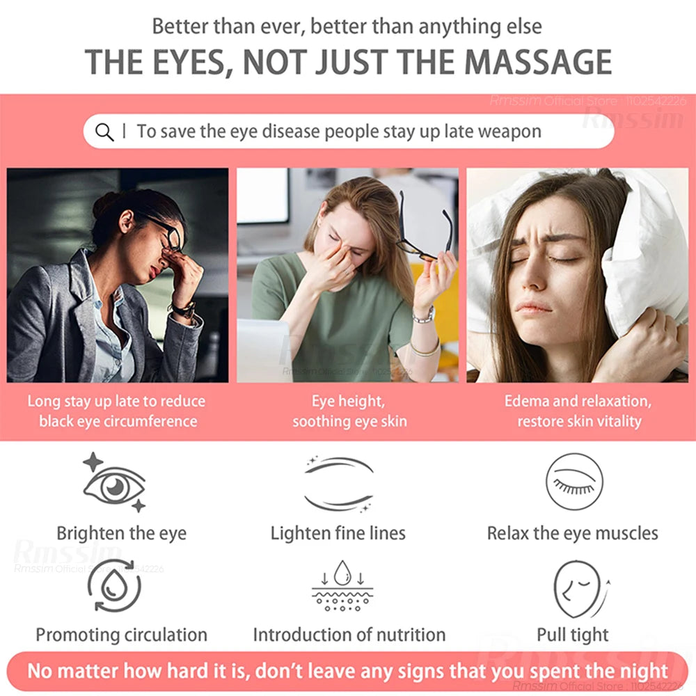 3D EMS Eye Massager with Red Light Therapy