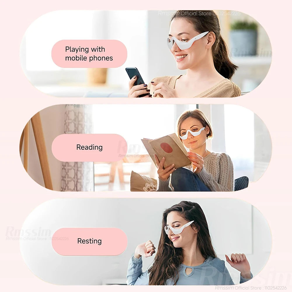 3D EMS Eye Massager with Red Light Therapy
