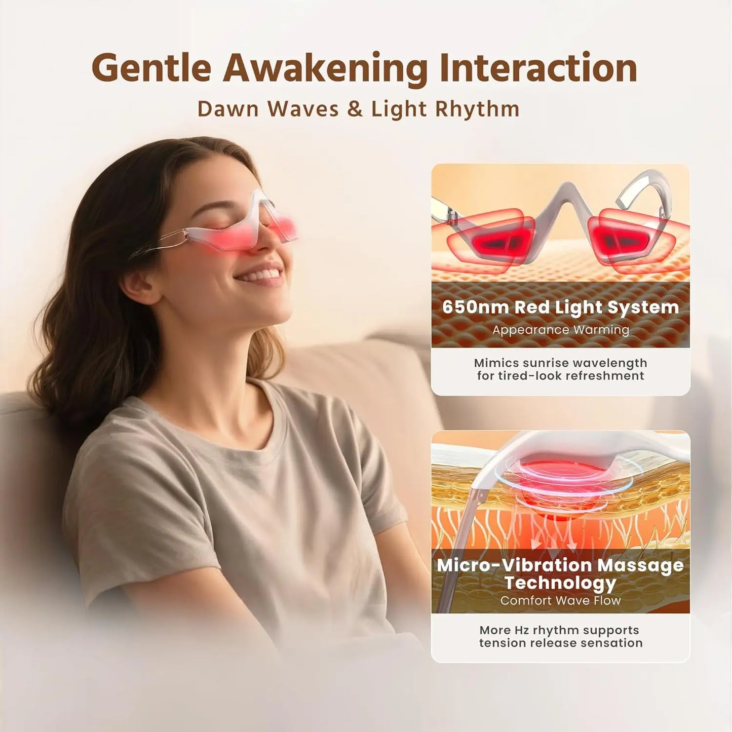 3D EMS Eye Massager with Red Light Therapy